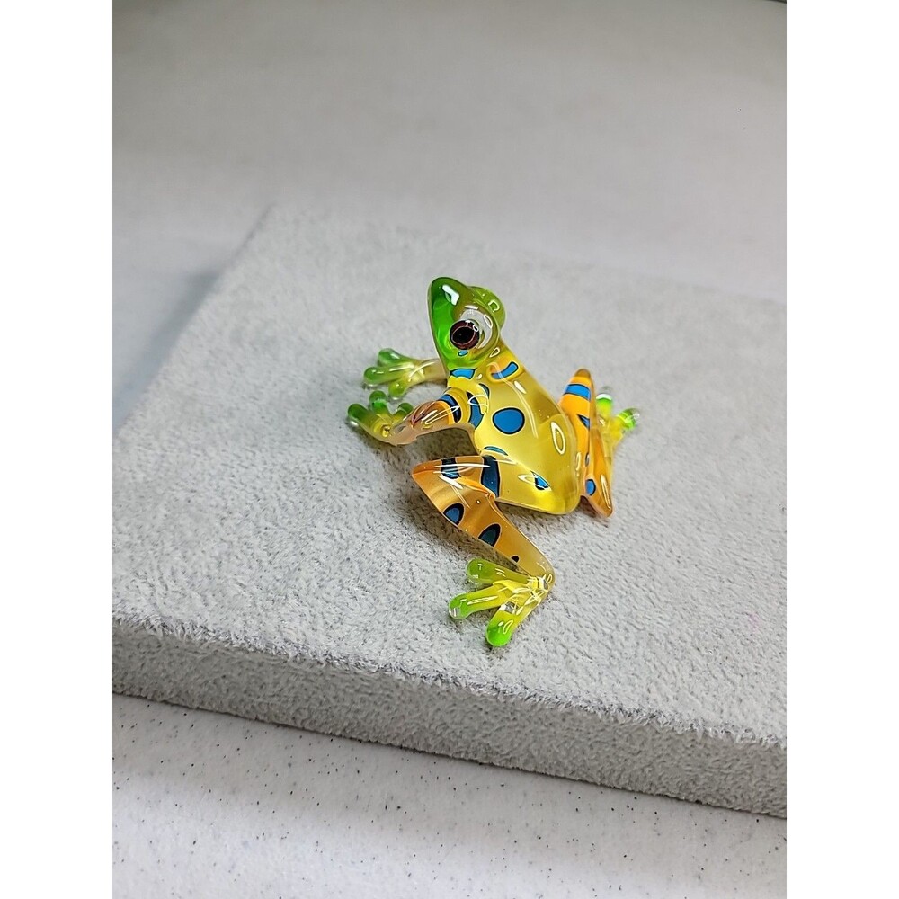 Colorful Blown Glass Rain Forest Frog    Glass Baron 3 Inch Beautiful!
